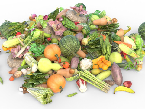 सब्जियों का ढेर 3D मॉडल