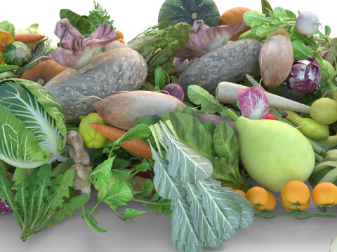 सब्जियों का ढेर 3D मॉडल