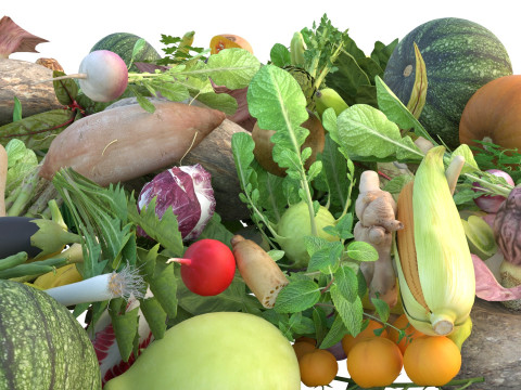 सब्जियों का ढेर 3D मॉडल