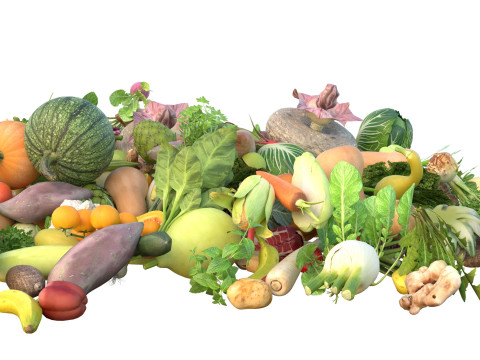 सब्जियों का ढेर 3D मॉडल