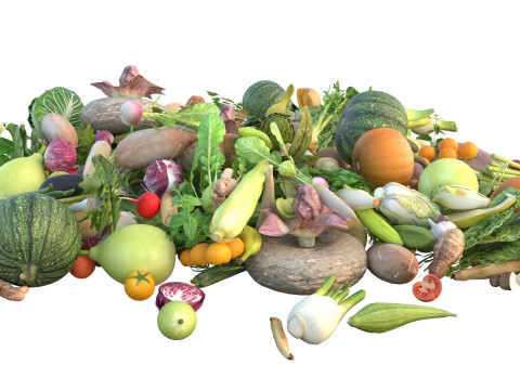 सब्जियों का ढेर 3D मॉडल