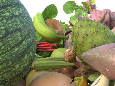 सब्जियों का ढेर 3D मॉडल