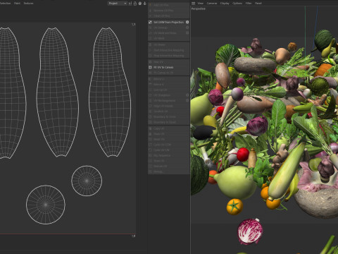 सब्जियों का ढेर 3D मॉडल