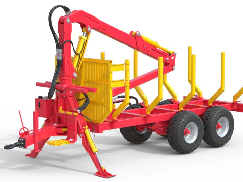 Xylotrail 11 Logging Forestry Trailer 3D Model