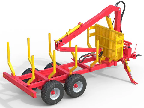 Xylotrail 11 Logging Forestry Trailer 3D Model
