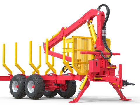 Xylotrail 11 Logging Forestry Trailer 3D Model