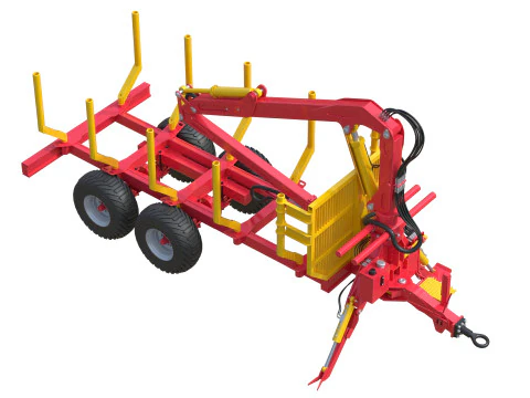 Xylotrail 11 Logging Forestry Trailer 3D Model