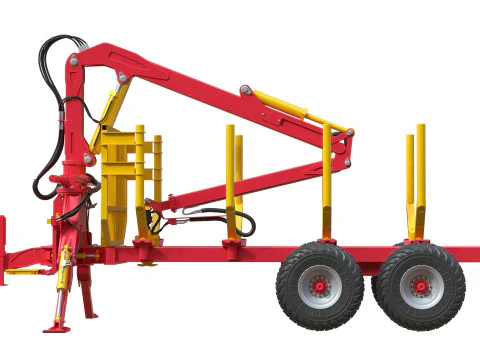 Xylotrail 11 Logging Forestry Trailer 3D Model