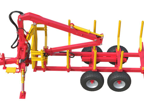 Xylotrail 11 Logging Forestry Trailer 3D Model