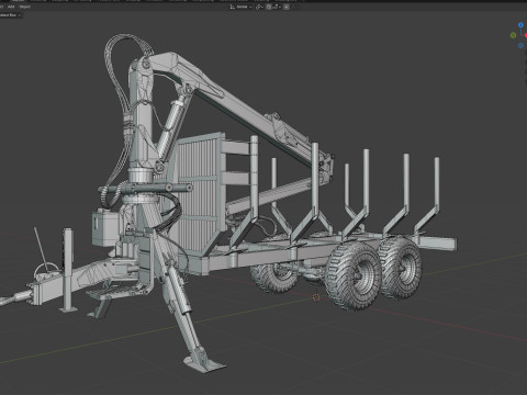 Xylotrail 11 伐木林业拖车 3D 模型