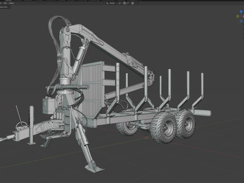 Xylotrail 11 Logging Forestry Trailer 3D Model