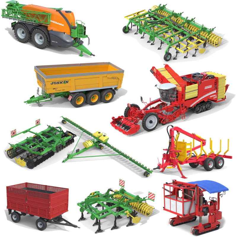 Farming vehicle colletion v3 3D Model .c4d .max .obj .3ds .fbx .stl .blend