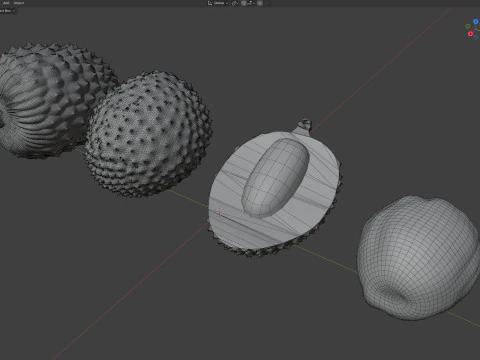 Lychee Fruit 3D Model