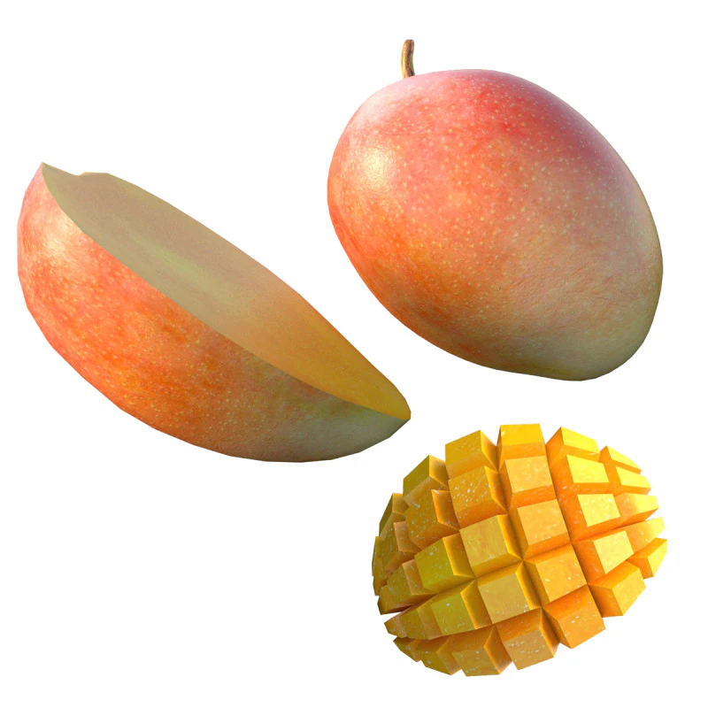 Mango Fruit 2 3D Model .c4d .max .obj .3ds .fbx .stl .blend 