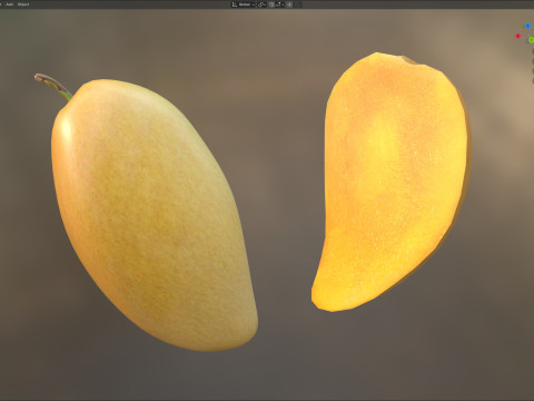 망고 과일 3 3D 모델