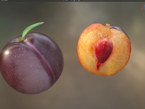 Plum Fruit 3D Model