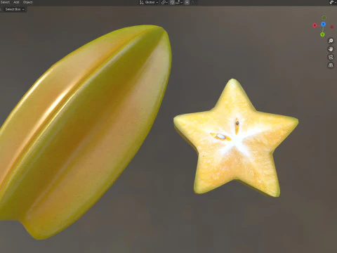 Yıldız meyvesi meyvesi 3D Model