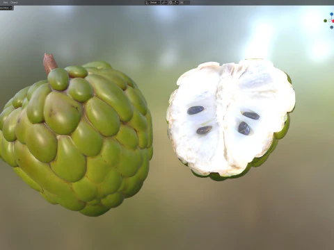 Sugar apple Fruit 3D Model