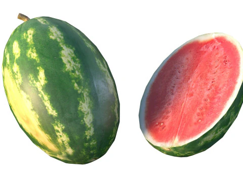 Watermelon Fruit 3D Model