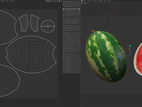 Watermelon Fruit 3D Model