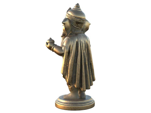 Lord Ganesha Metal Statue 3D Model