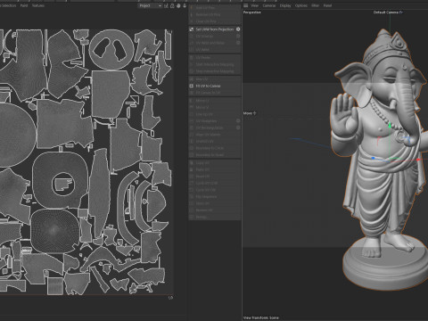 भगवान गणेश धातु प्रतिमा 3D मॉडल
