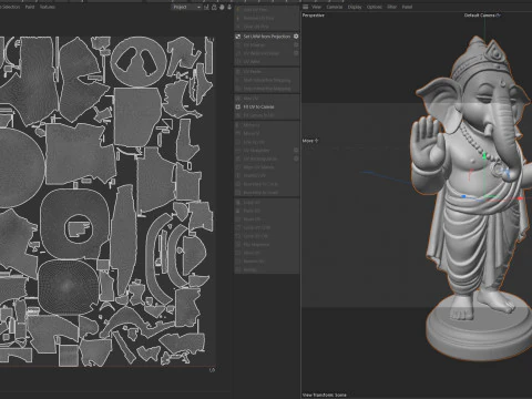 Lord Ganesha Metal Statue 3D Model