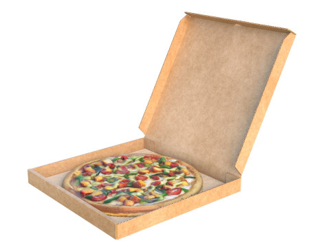 Boîte à pizza 4 Modèle 3D
