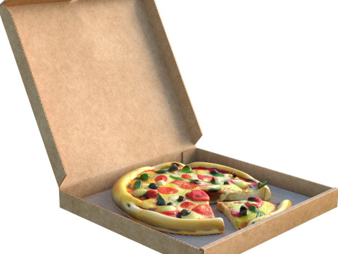 Pizzakarton 9 3D Modell