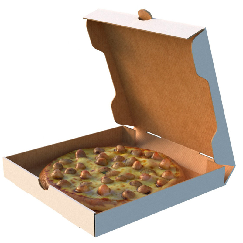 Pudełko na pizzę w kolorze białym Model 3D .c4d .max .obj .3ds .fbx .stl .blend 