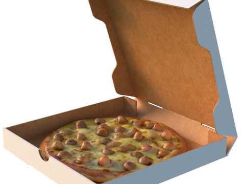 Scatola per pizza bianca Modello 3D