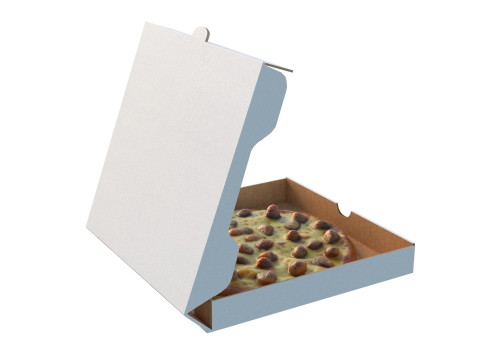 Pudełko na pizzę w kolorze białym Model 3D