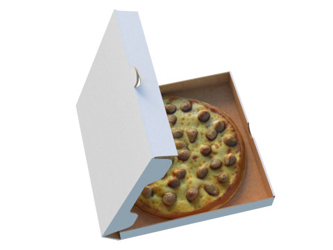 Pudełko na pizzę w kolorze białym Model 3D