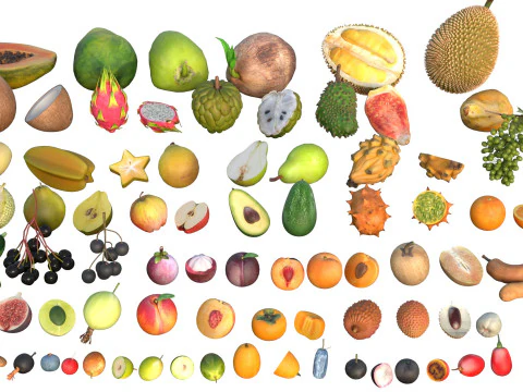 Fruits collection 100 3D Model