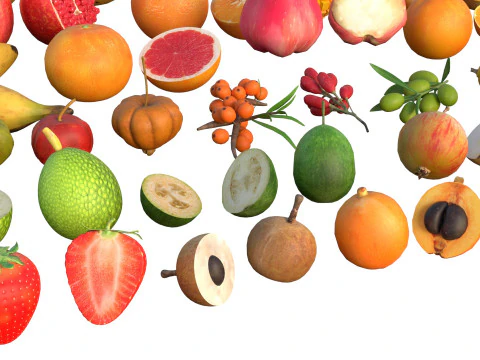 Fruits collection 100 3D Model