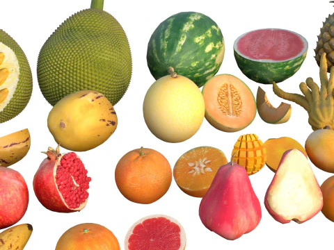 Fruits collection 100 3D Model