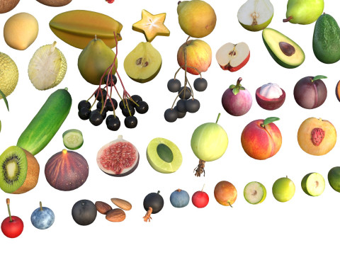 フルーツコレクション100 3Dモデル