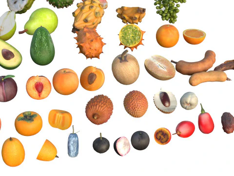 Fruits collection 100 3D Model