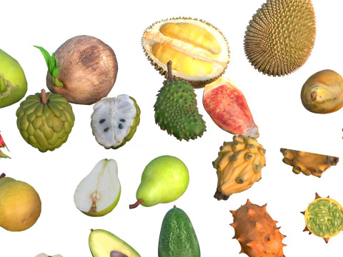 Fruits collection 100 3D Model