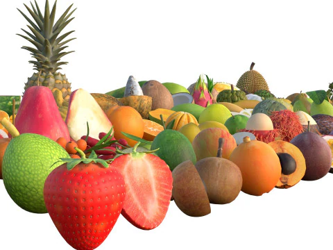 Fruits collection 100 3D Model