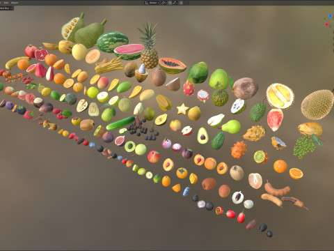 フルーツコレクション100 3Dモデル