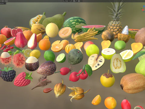 Fruits collection 100 3D Model