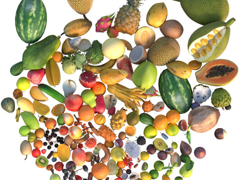 Fruits Pile 3D Model
