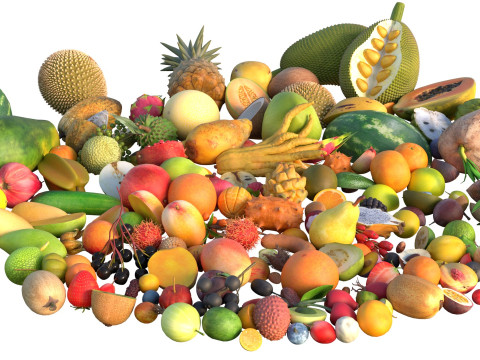 Tumpukan Buah Model 3D