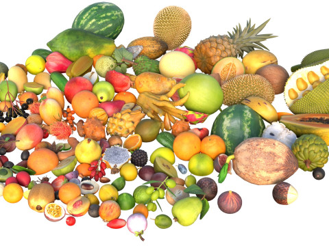 Tumpukan Buah Model 3D