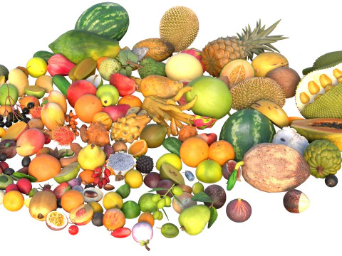 Fruits Pile 3D Model
