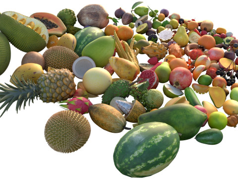 Tumpukan Buah Model 3D