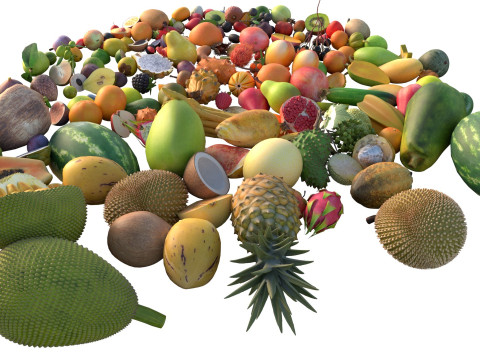 Tumpukan Buah Model 3D