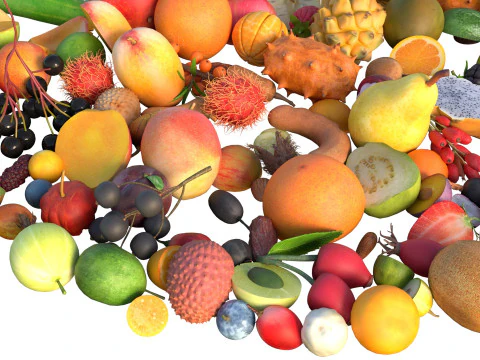 Fruits Pile 3D Model