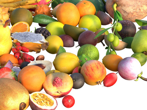 Tumpukan Buah Model 3D